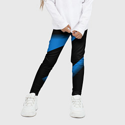 Леггинсы для девочки Color blue black line, цвет: 3D-принт — фото 2