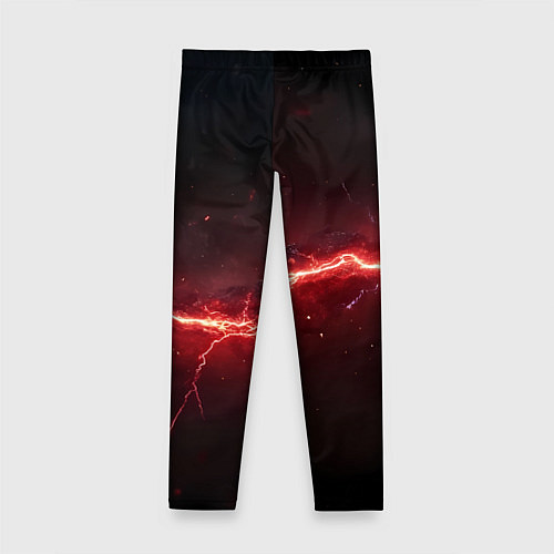 Детские легинсы Красная линия - молния / 3D-принт – фото 2