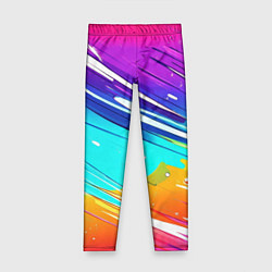 Леггинсы для девочки Радужные брызги краски текстура, цвет: 3D-принт