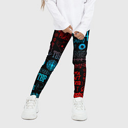 Леггинсы для девочки Twenty one pilots rock pattern, цвет: 3D-принт — фото 2