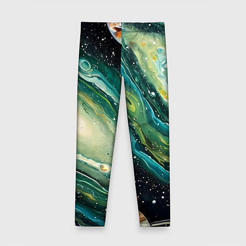Детские легинсы Зеленая вселенная / 3D-принт – фото 2