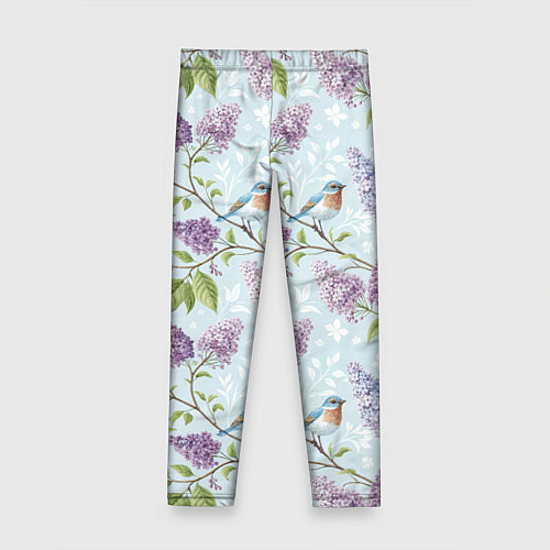 Детские легинсы Птицы и сирень / 3D-принт – фото 2