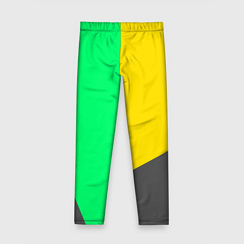 Детские легинсы Жёлто-серо-зелёный трёхцветный / 3D-принт – фото 2