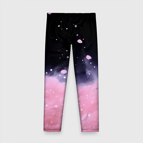 Детские легинсы Розовая текстура с лепестками / 3D-принт – фото 2