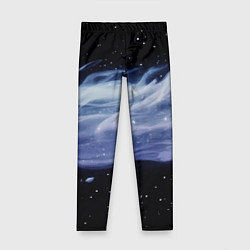 Леггинсы для девочки Синяя волна в космосе - текстура, цвет: 3D-принт