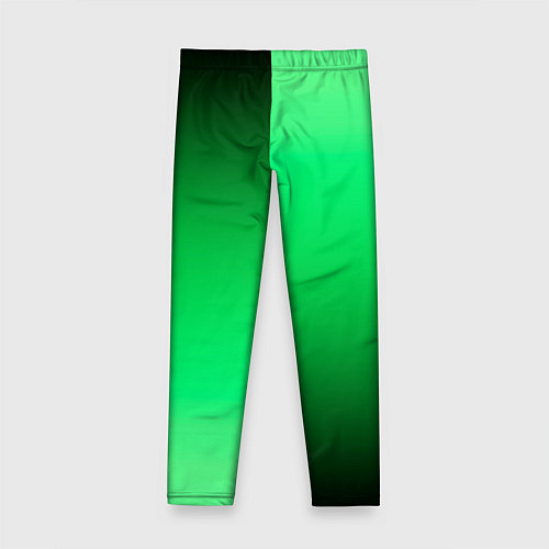 Детские легинсы Чёрно-зелёный градиент пополам / 3D-принт – фото 2