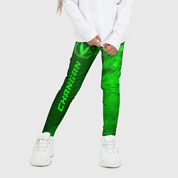 Леггинсы для девочки Changan - green gradient по-вертикали, цвет: 3D-принт — фото 2