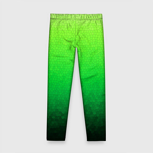 Детские легинсы Градиент мозаика зелёный в тёмный / 3D-принт – фото 2