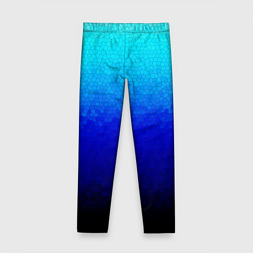 Детские легинсы Градиент мозаика из голубого в чёрный / 3D-принт – фото 2