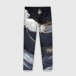 Детские легинсы Волны моря с блестками