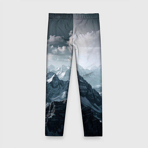 Детские легинсы Река горный пейзаж дымчатый синий / 3D-принт – фото 2