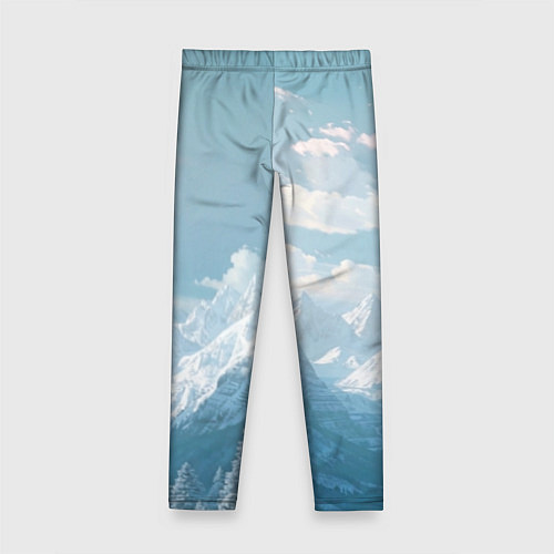 Детские легинсы Снежный горный хребет светло-голубой / 3D-принт – фото 2