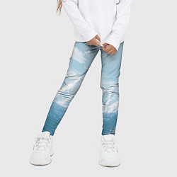 Леггинсы для девочки Снежный горный хребет светло-голубой, цвет: 3D-принт — фото 2