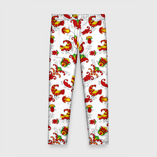 Детские легинсы Русский народный орнамент в стиле росписей Северно / 3D-принт – фото 2