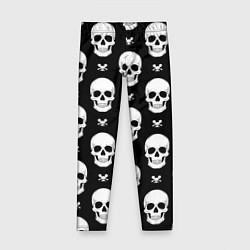Леггинсы для девочки Черепной фон, цвет: 3D-принт
