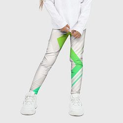 Леггинсы для девочки Color white line green, цвет: 3D-принт — фото 2