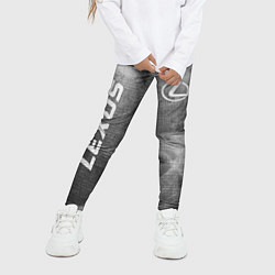 Леггинсы для девочки Lexus - grey gradient вертикально, цвет: 3D-принт — фото 2