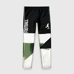 Леггинсы для девочки Футбол на фоне брызг красок, цвет: 3D-принт
