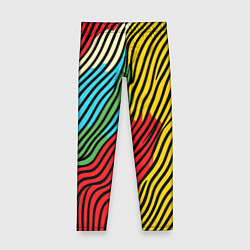 Леггинсы для девочки Абстрактные цветные линии, цвет: 3D-принт