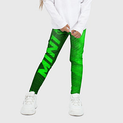 Леггинсы для девочки Mini - green gradient по-вертикали, цвет: 3D-принт — фото 2