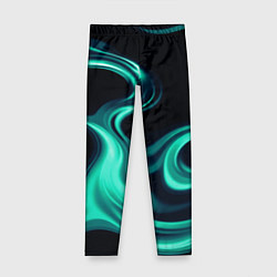 Леггинсы для девочки Color turquoise black, цвет: 3D-принт