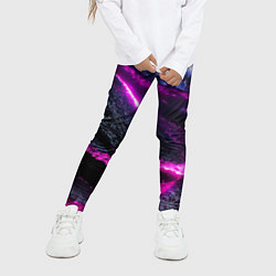 Леггинсы для девочки Фентази город неон, цвет: 3D-принт — фото 2