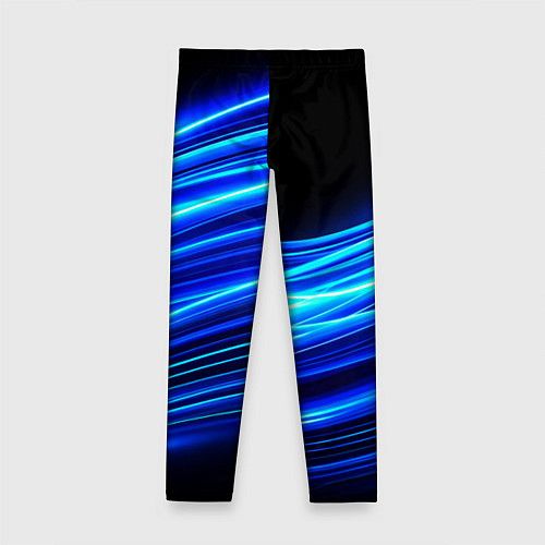 Детские легинсы Синие неоновые линии краски / 3D-принт – фото 2