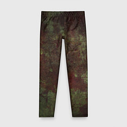 Детские легинсы Абстракция - green fabric soaked in red paint