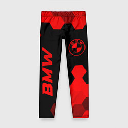 Леггинсы для девочки BMW - red gradient вертикально, цвет: 3D-принт