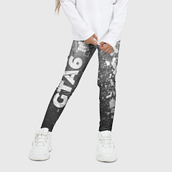 Леггинсы для девочки GTA6 - grey gradient по-вертикали, цвет: 3D-принт — фото 2