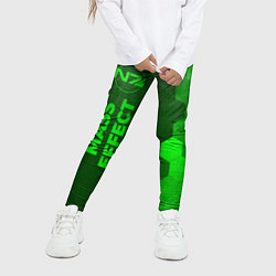 Леггинсы для девочки Mass Effect - green gradient по-вертикали, цвет: 3D-принт — фото 2