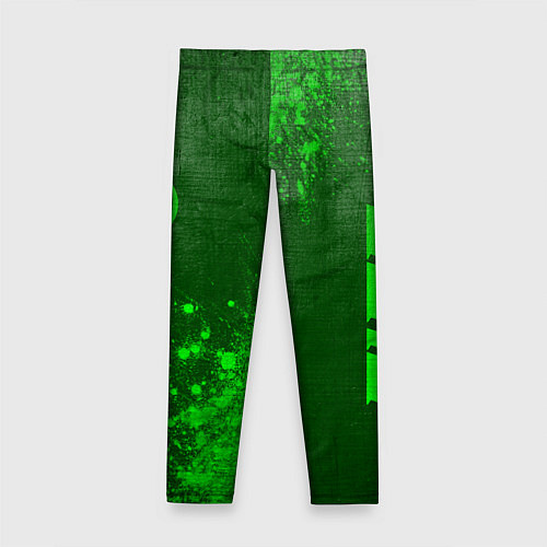 Детские легинсы Fiat - green gradient вертикально / 3D-принт – фото 2