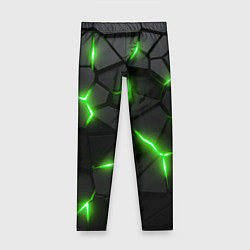 Леггинсы для девочки Зеленая неоновая броня, цвет: 3D-принт