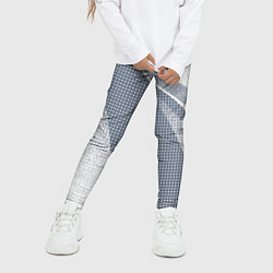 Леггинсы для девочки Светлый серо-голубой текстурированный с полосой, цвет: 3D-принт — фото 2