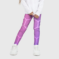 Леггинсы для девочки Розовые неоновые соты, цвет: 3D-принт — фото 2