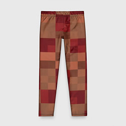 Леггинсы для девочки Бордовые пиксели, цвет: 3D-принт