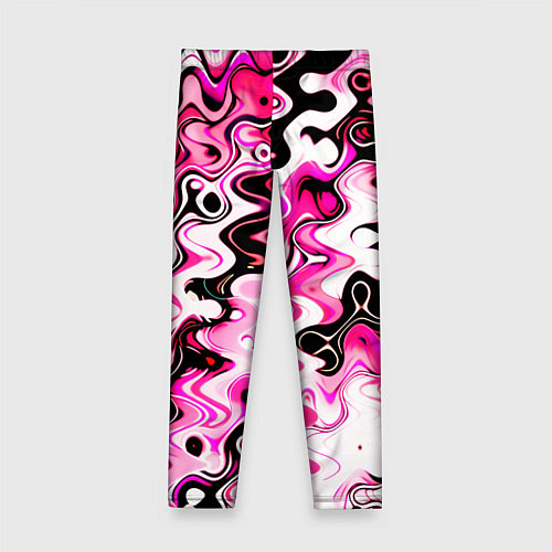 Детские легинсы Абстракция разлитые краски розовый / 3D-принт – фото 2