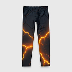 Леггинсы для девочки Молнии и черные плиты, цвет: 3D-принт