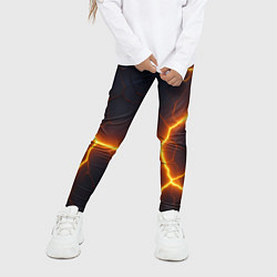 Леггинсы для девочки Молнии и черные объемные плиты, цвет: 3D-принт — фото 2