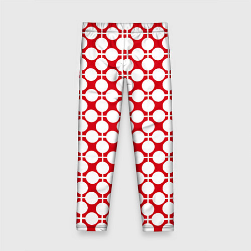 Детские легинсы Красно белый узор в клетку и горох / 3D-принт – фото 2