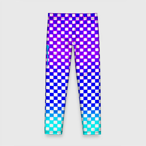 Детские легинсы Monster шахматная клетка градиент / 3D-принт – фото 2