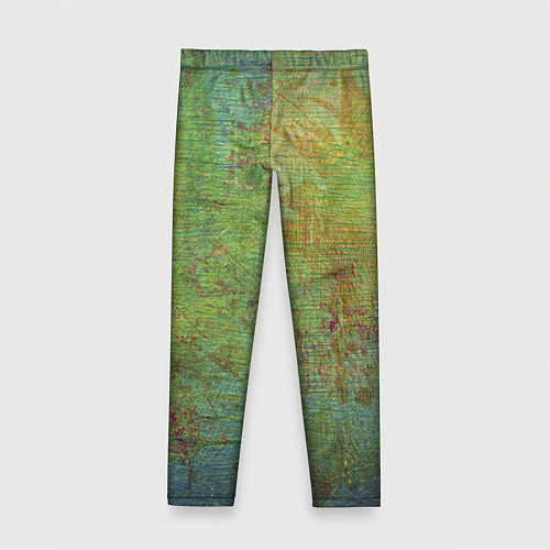 Детские легинсы Абстракция - green oil stain / 3D-принт – фото 2