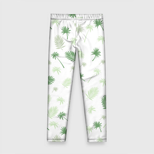 Детские легинсы Текстура белой гавайской рубашки / 3D-принт – фото 2