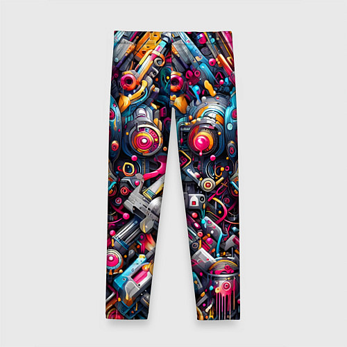 Детские легинсы Art cyber skull - ai art fantasy / 3D-принт – фото 2