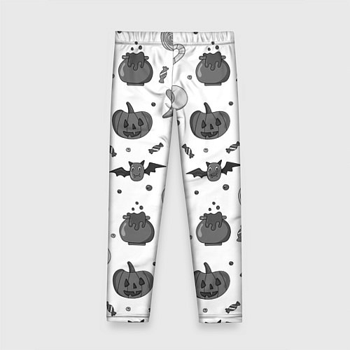 Детские легинсы Halloween grey and white / 3D-принт – фото 2