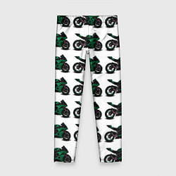 Леггинсы для девочки Motorbike dark green, цвет: 3D-принт