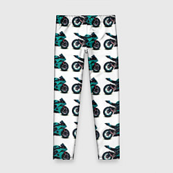 Леггинсы для девочки Motorbike light blue, цвет: 3D-принт