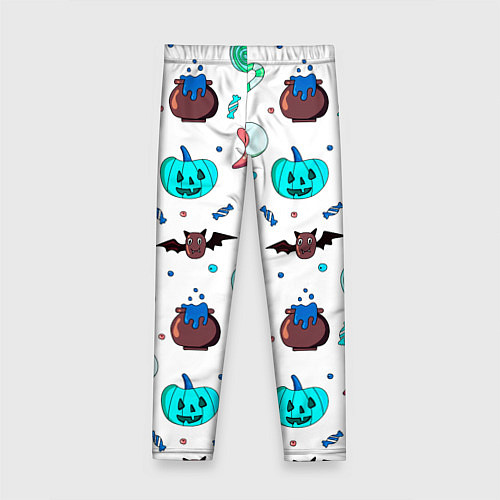 Детские легинсы Halloween light blue pumpkin / 3D-принт – фото 2