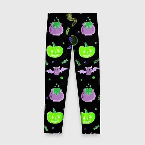 Детские легинсы Halloween black pumpkin pattern / 3D-принт – фото 2
