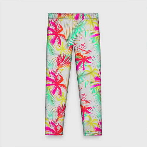 Детские легинсы Palm yellow pink / 3D-принт – фото 2